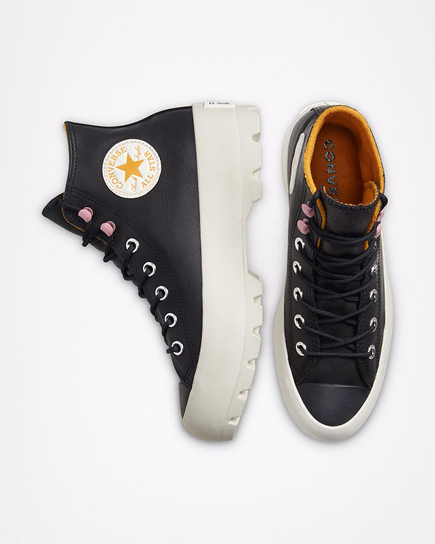 Tenisi Inalti Dama Converse Chuck Taylor All Star Lugged Iarnă Negrii Galbeni | RO QNDXO542